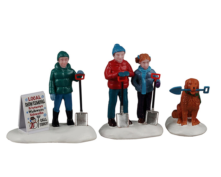 Lemax neighborhood snow shovelers, set van 3