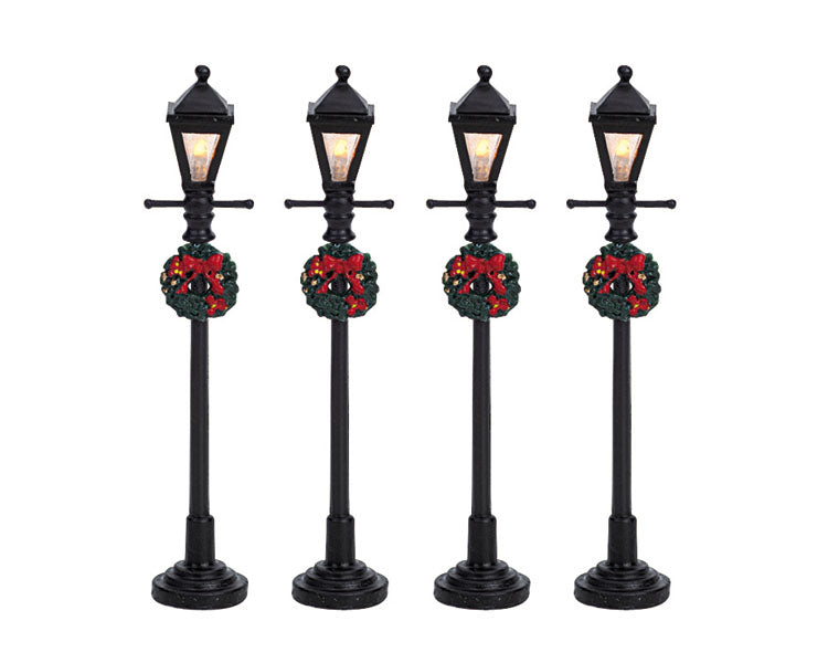 Lemax gas lantern street lamp, set van 4
