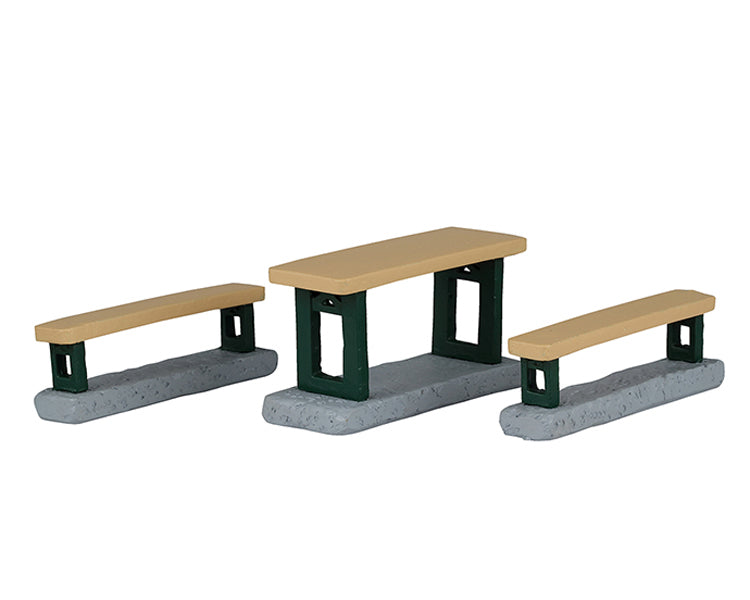 Lemax picnic benches, set van 3