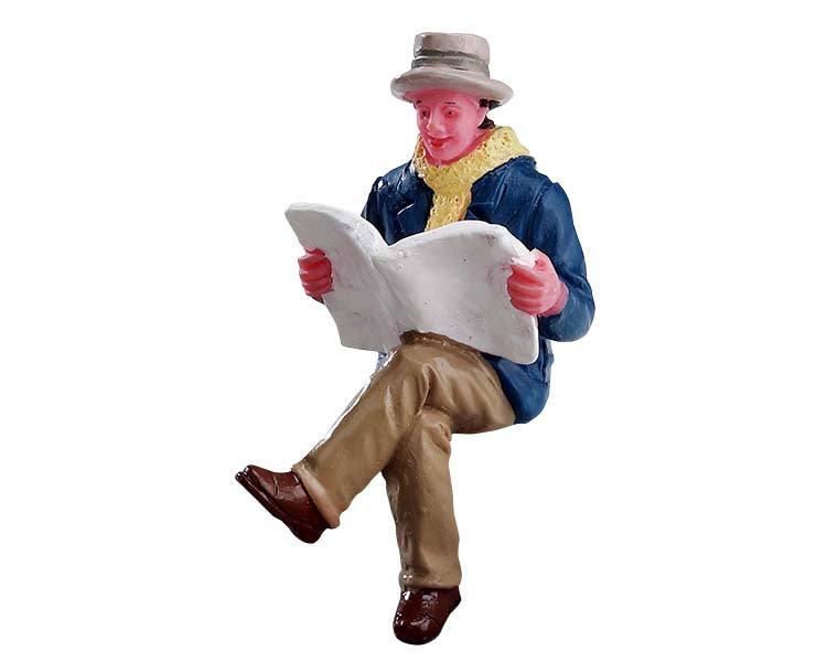 Lemax reading morning papers