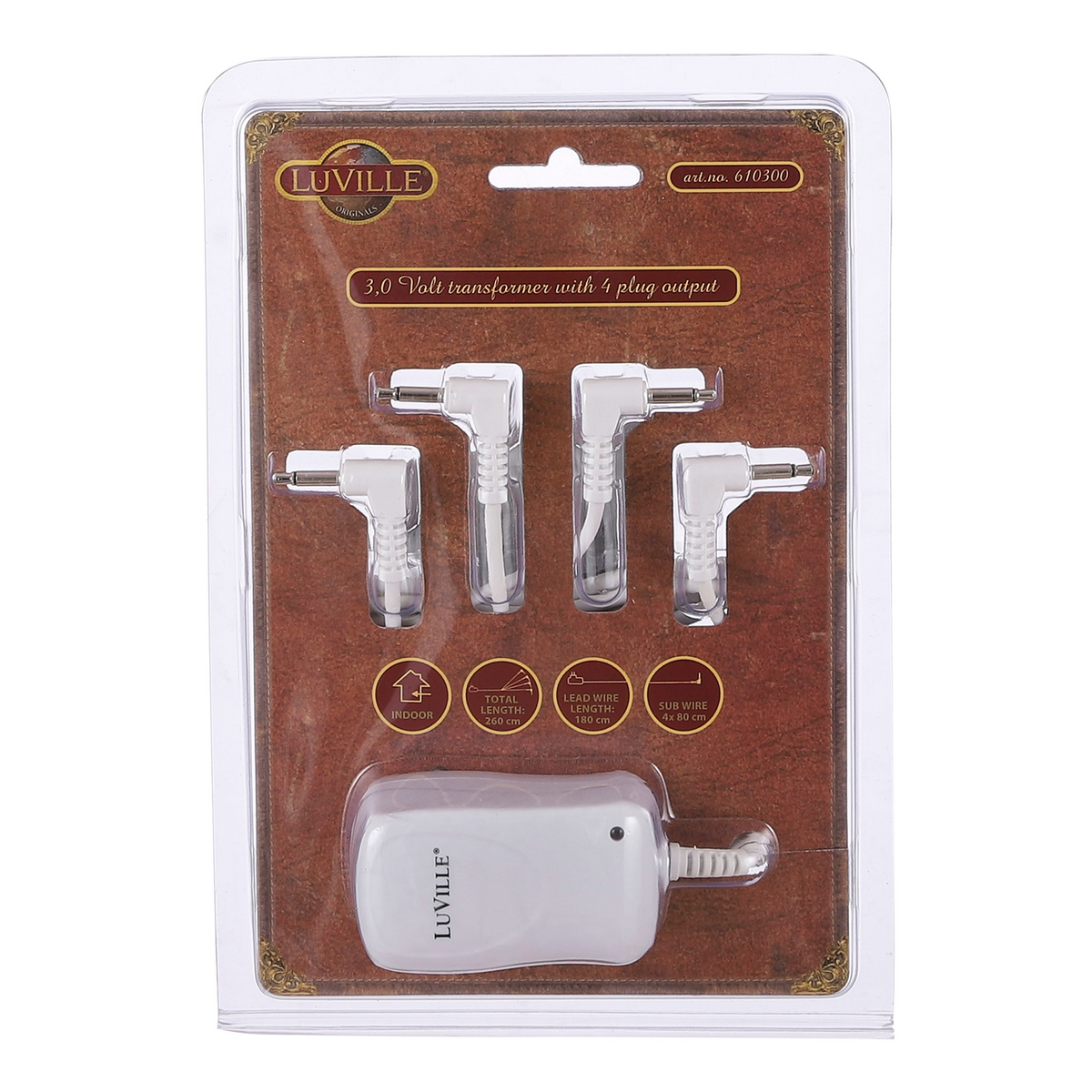 LuVille Switch adapter 3 V met 4 plugs out