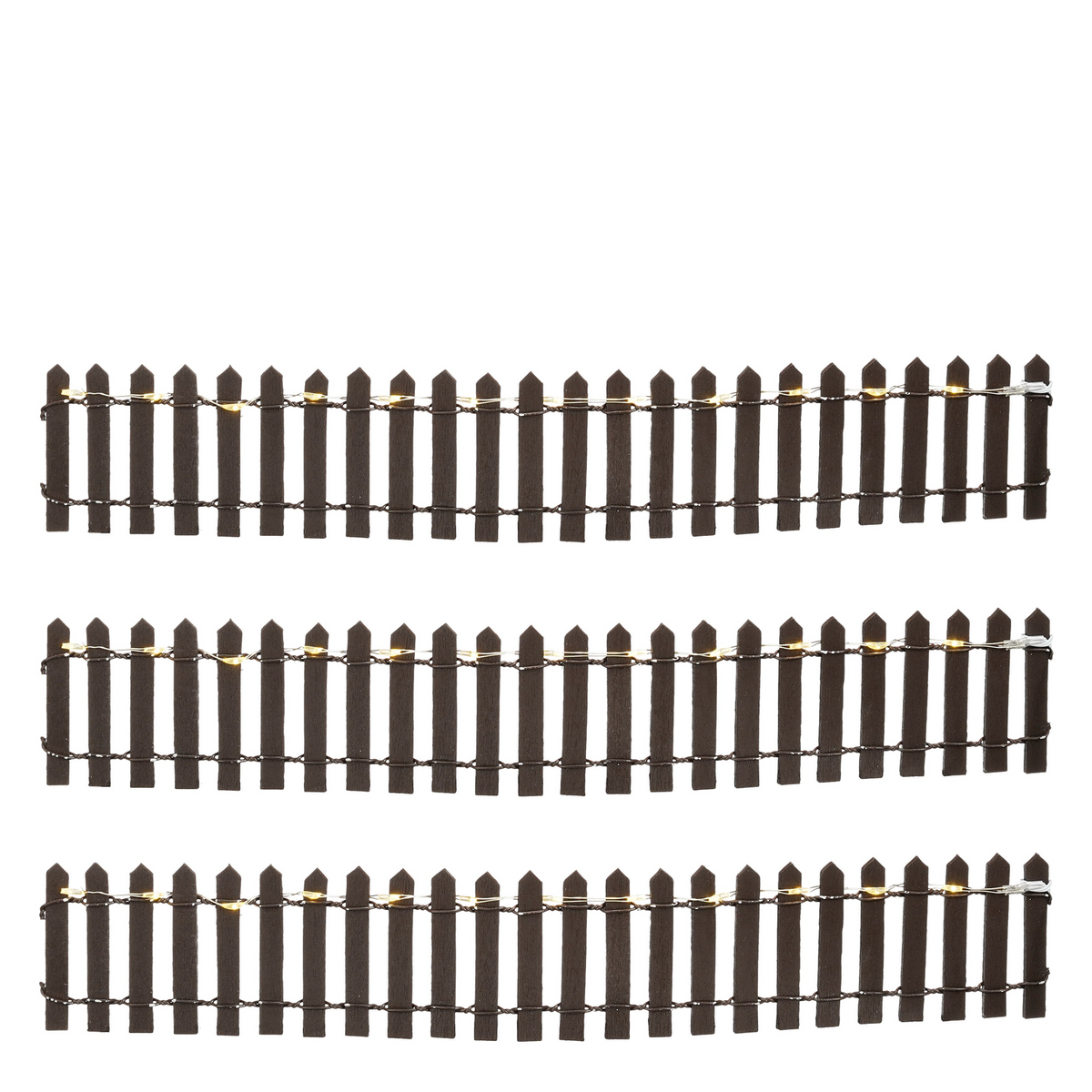 LuVille Fence brown lighted, 3 delig
