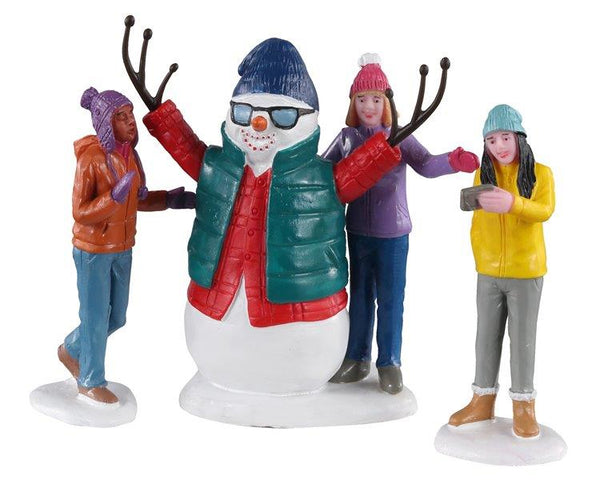 Lemax snowman selfie, set van 3