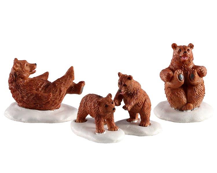 Lemax bear family snow day, set van 4