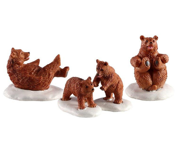 Lemax bear family snow day, set van 4