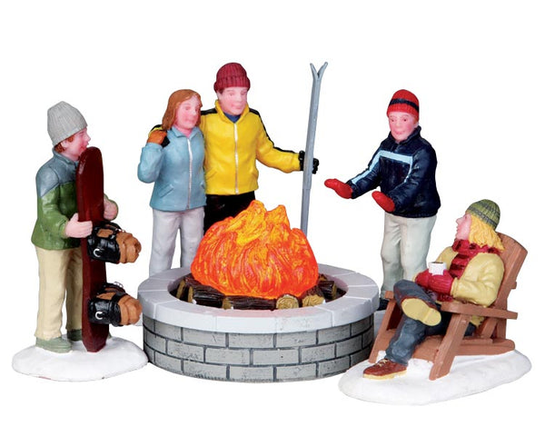 Lemax fire pit, set van 5