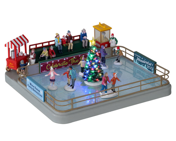 Lemax outdoor skating rink, incl. adaptor