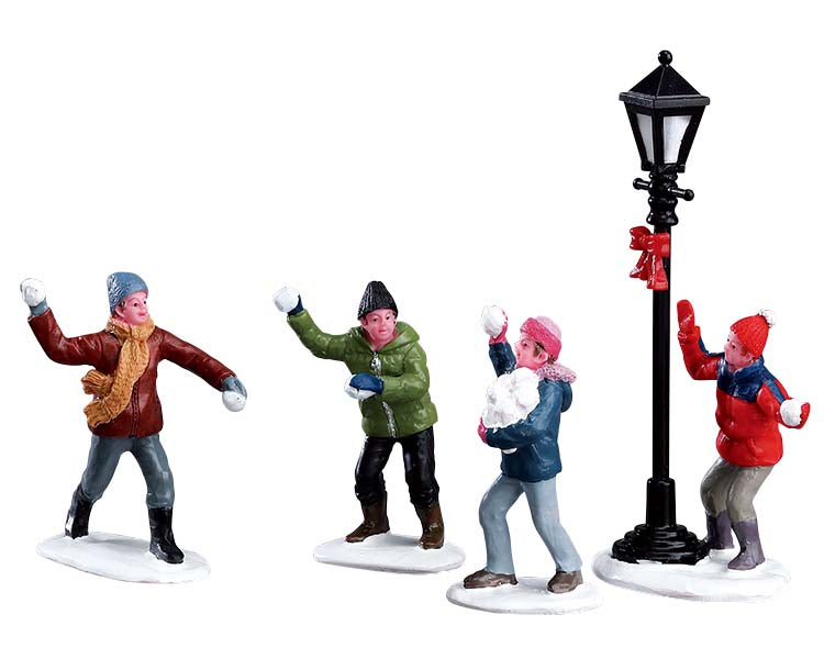 Lemax snowball fight, set van 4