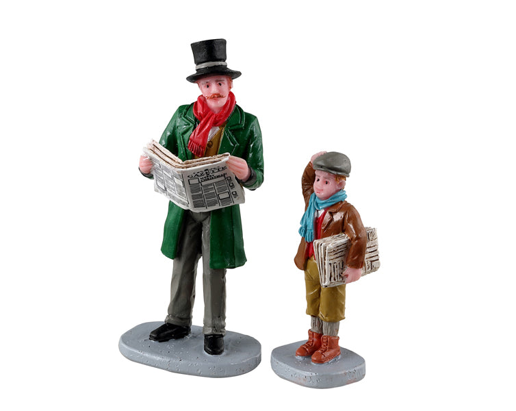Lemax merry newsboy,  set van 2