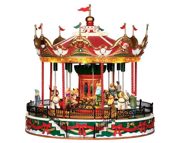 Lemax santa carousel, incl. adaptor (wit)