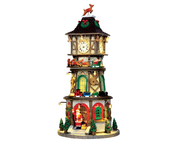 Lemax christmas clock tower, incl. adaptor (wit)
