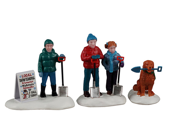 Lemax neighborhood snow shovelers, set van 3