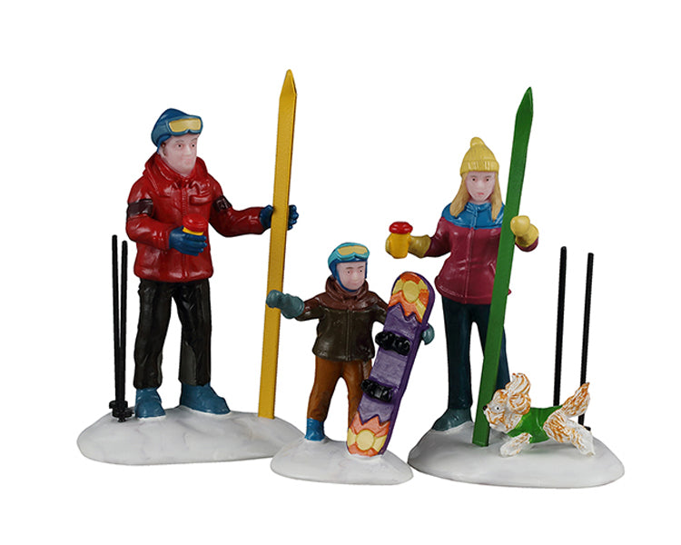 Lemax family ski day, set van 3