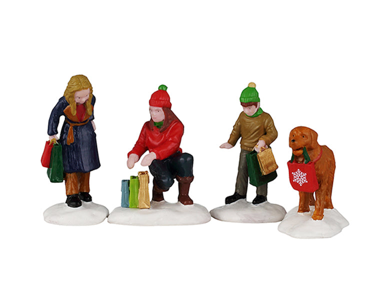 Lemax festive holiday shoppers, set van 4