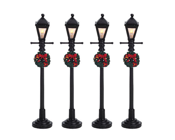 Lemax gas lantern street lamp, set van 4