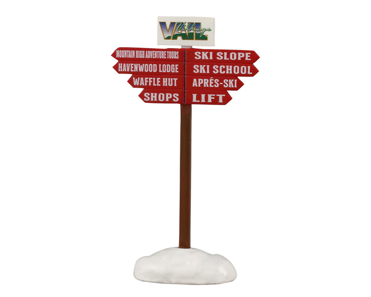 Lemax ski slope sign