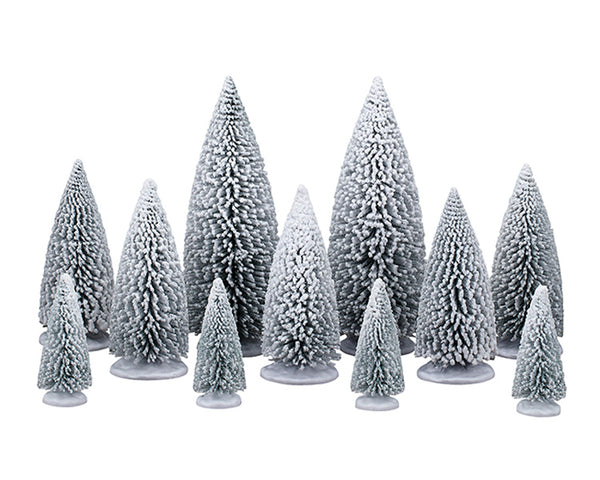 Lemax white pine trees, set van 11