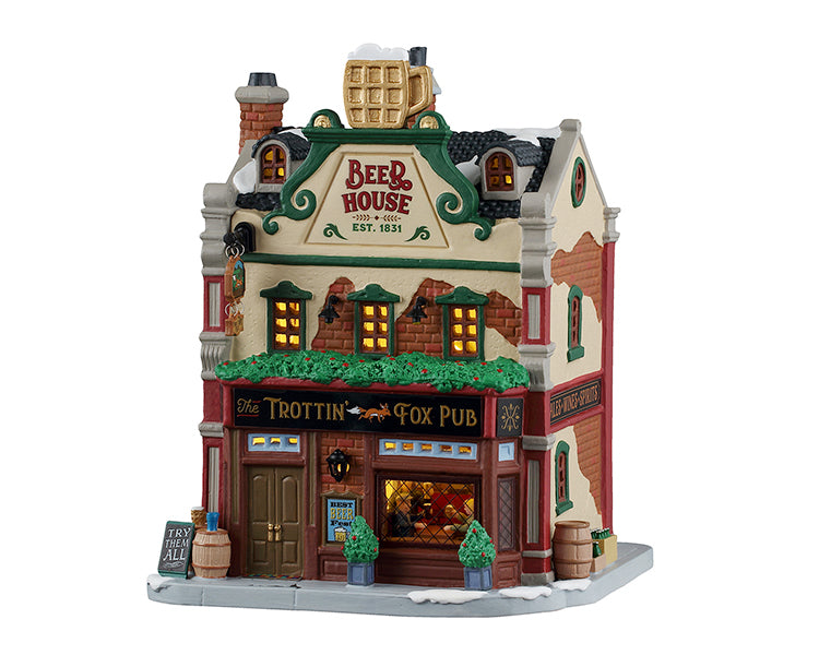 Lemax the trottin' fox pub, incl. adaptor (wit)