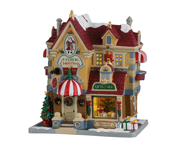 Lemax father christmas gift shop, incl. adaptor (wit)