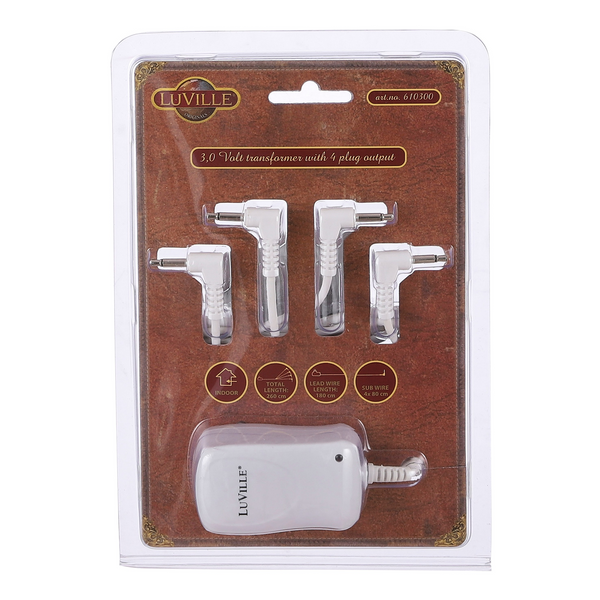LuVille Switch adapter 3 V met 4 plugs out