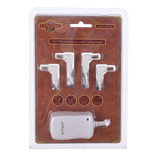 LuVille Switch adapter 4,5 V met 4 plugs out