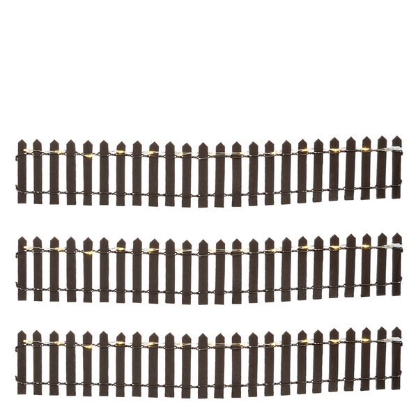LuVille Fence brown lighted, 3 delig