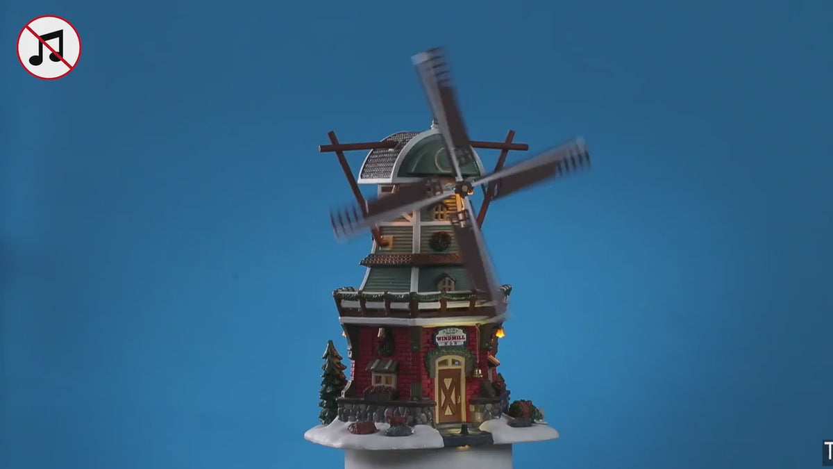 Lemax stony brook windmill, incl. adaptor (wit)